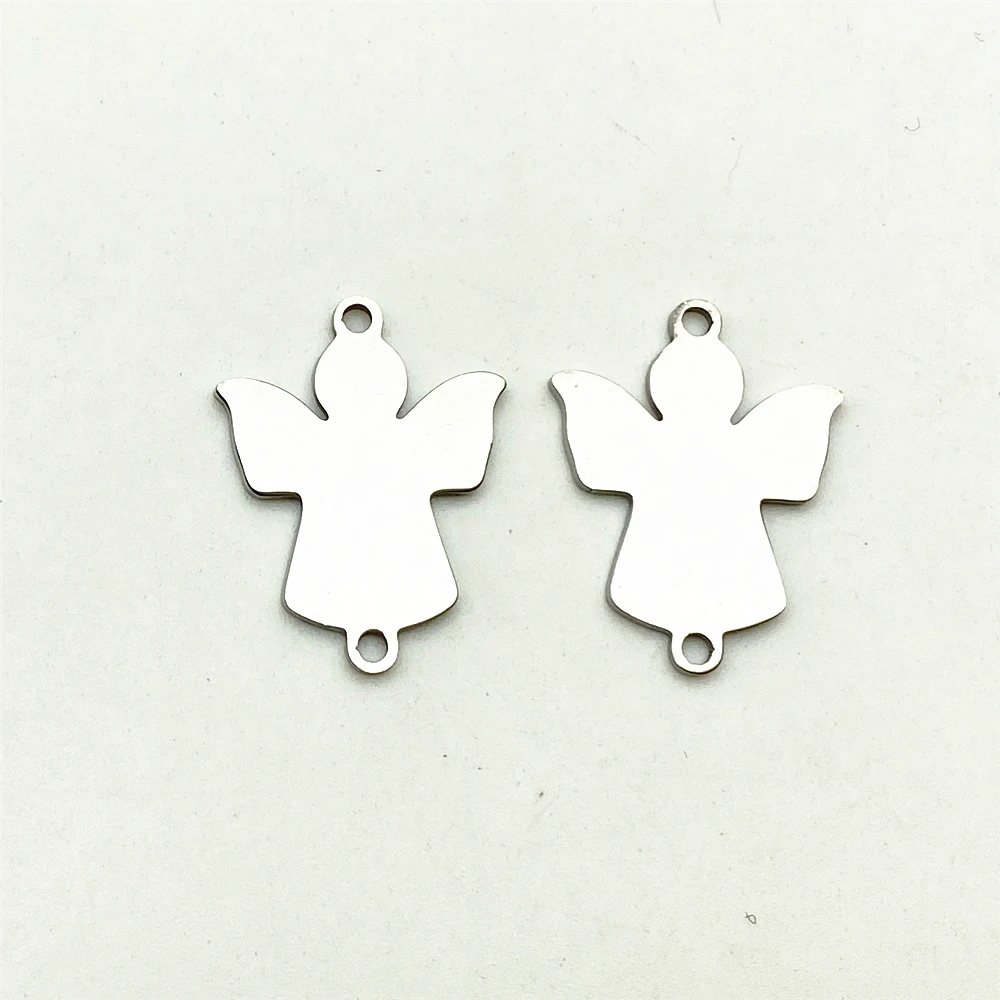 Heilige Beschermengel Heldere Sluit Rvs 10 Stuks Angel Charms Sieraden Ketting Connectors Diy Sieraden Maken