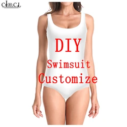 Sexy Ladies Swimsuit 3D Print DIY Personalized Design Tight Swimwear Image/Photo/Star/Singer/Anime Harajuku One Piece Swimsuit