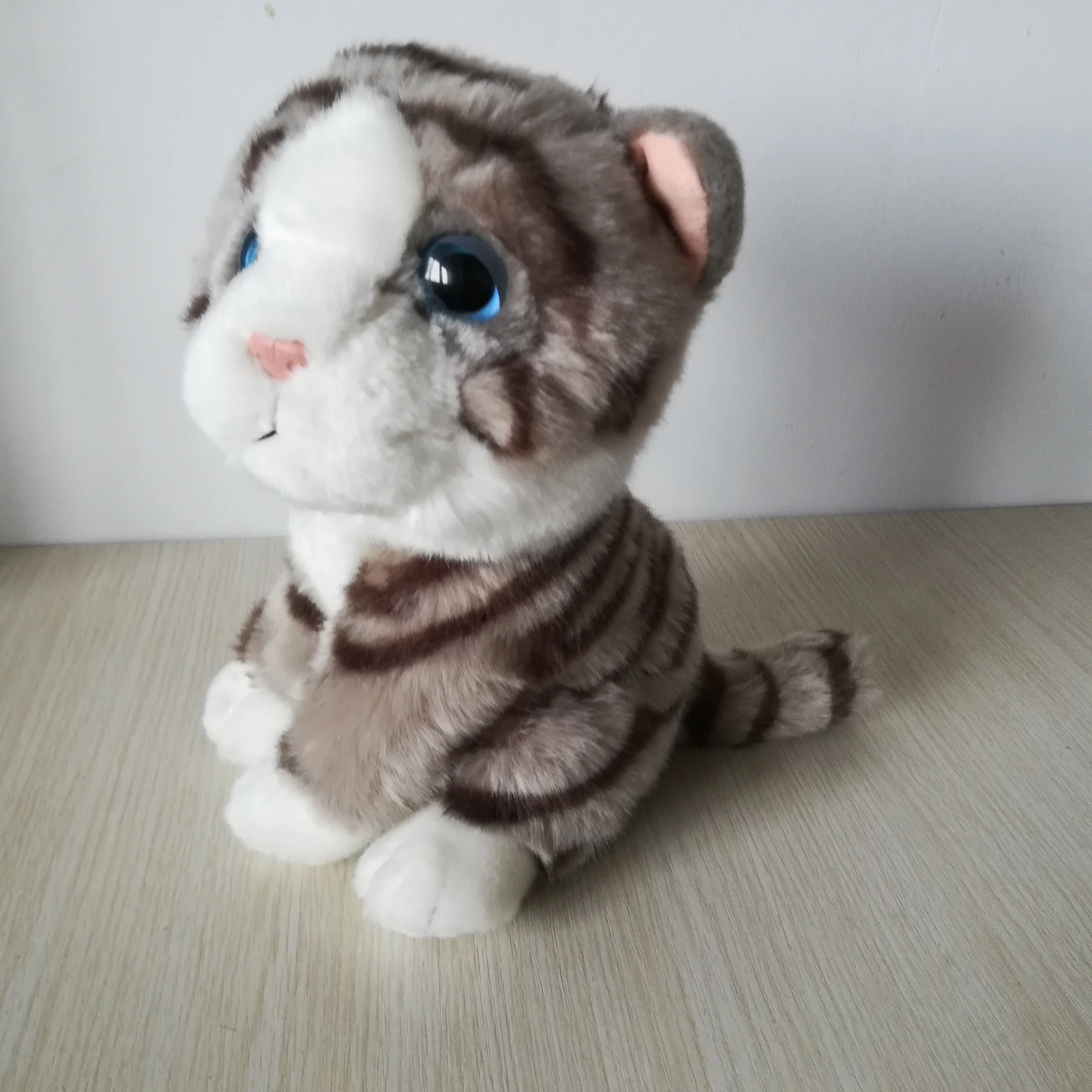 about 21cm squatting cat lovely grey kitty soft doll baby toy birthday gift s0165