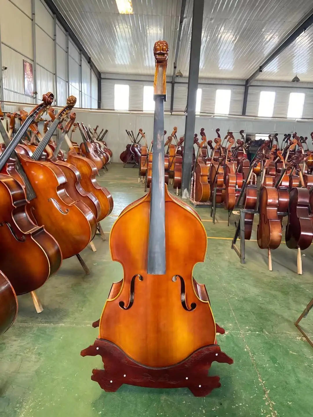 Double Bass with All Accessories, High Quality Contrabass, Maple Lion Head, Upright Control, Super Value Rare, Special 3/4