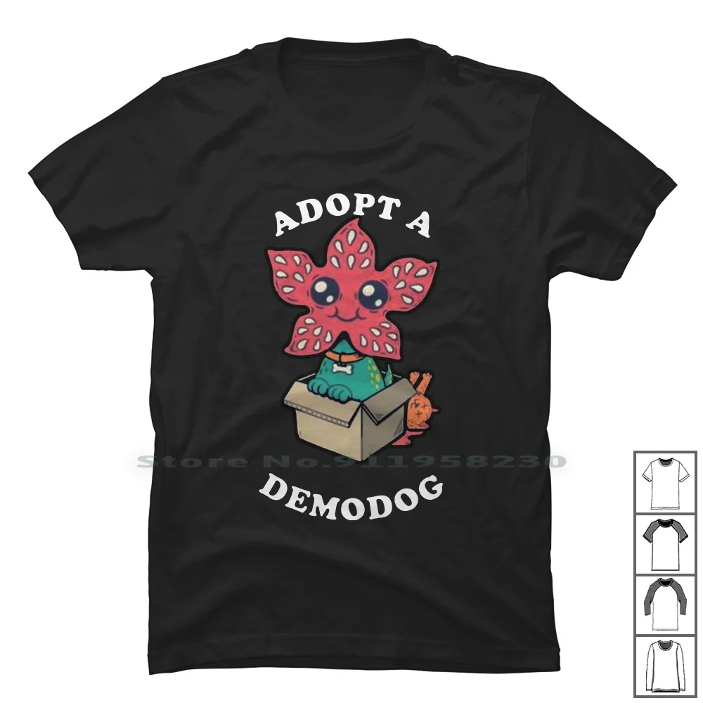 Adopt A Demodog T Shirt 100% Cotton Popular Humor Adopt Demo Hot Emo Op Ny Do Funny