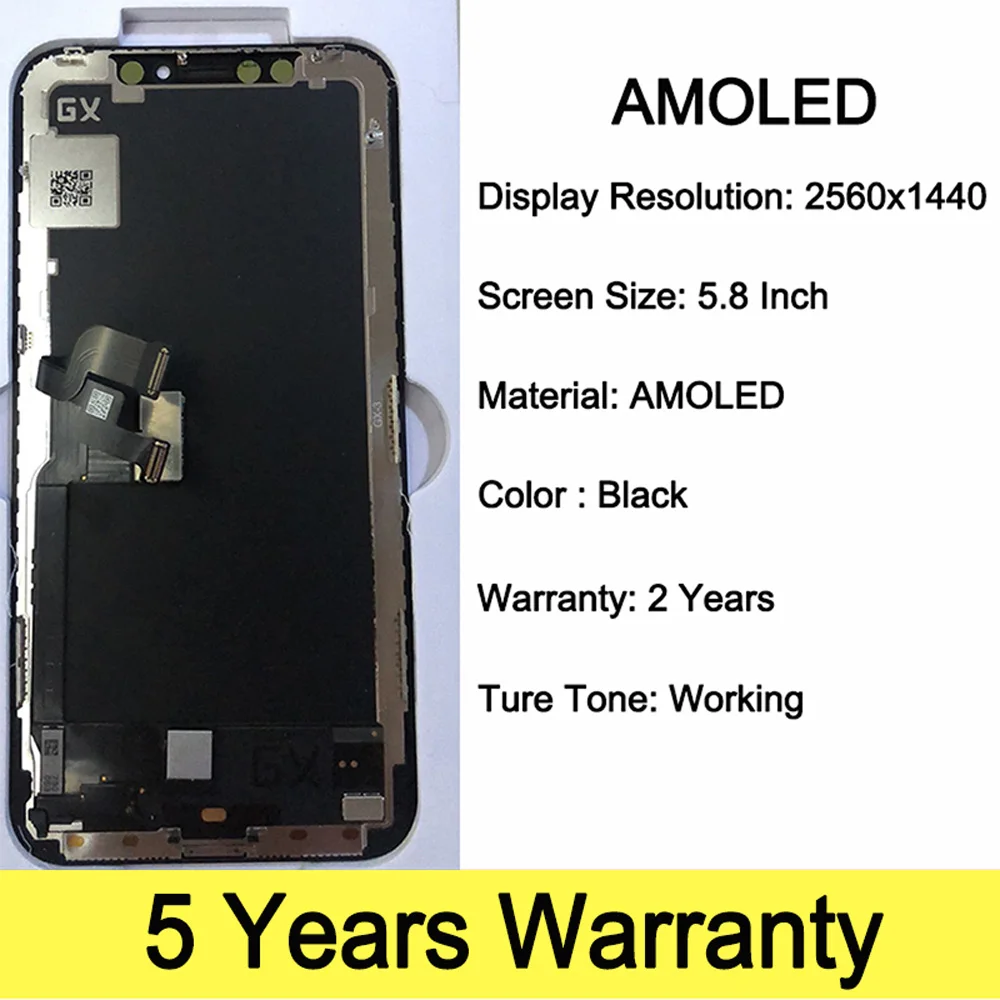 Wysokiej jakości wyświetlacz AMOLED do iPhone'a X Wymiana ekranu dotykowego Lcd Dobry ekran dotykowy 3D Lcd do iPhone'a X XS z narzędziami — zdjęcie produktu 3