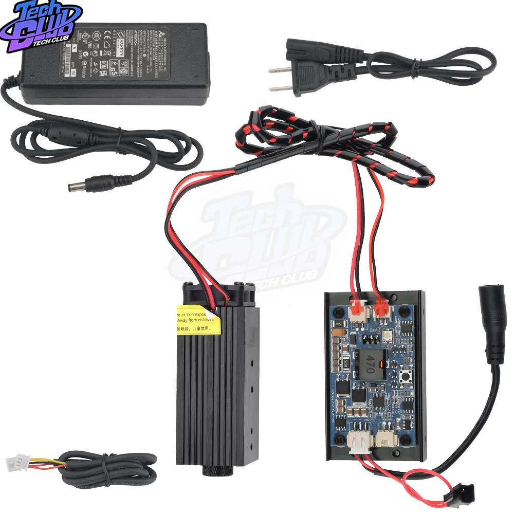 Módulo láser azul de enfoque ajustable TTL de alta potencia, accesorios de herramienta de grabado láser DIY, cabezal láser de 15W, 12V