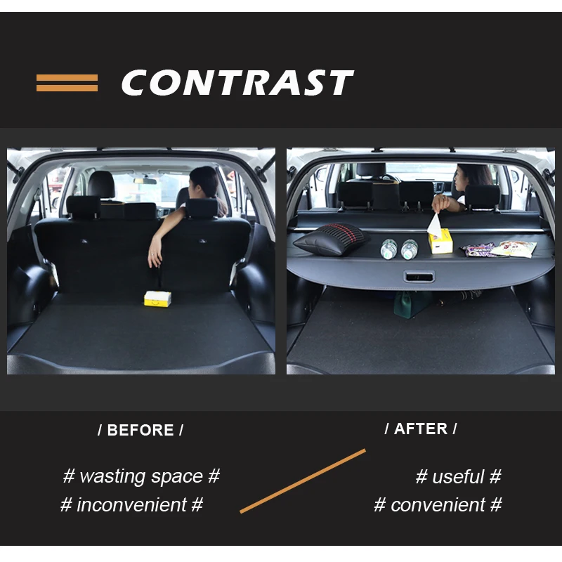 1set Trunk Parcel Shelf Cover for Toyota RAV4 RAV 4 2006 2007 2008 2009 2011 2012 2013 Retractable Rear Racks Spacer Curtain