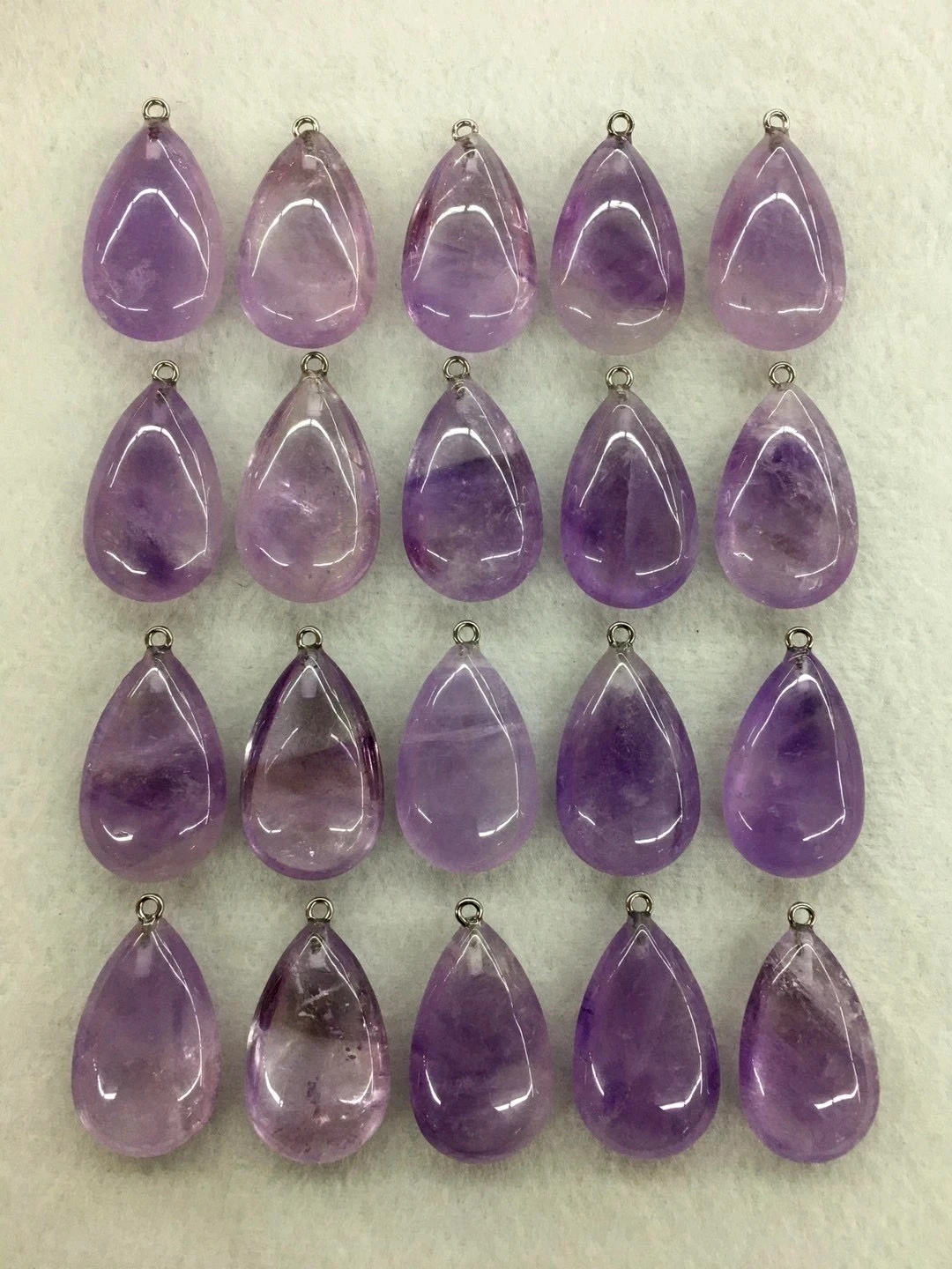 

Wholesale 10pcs/Pack Lavender Amethyst Stone Bead Pendant,Pear Shape Gem Stone Jewelry Necklace DIY,32mm