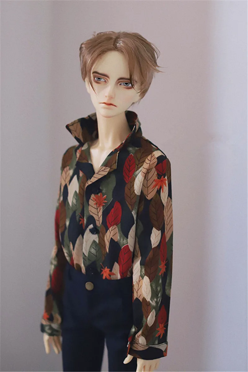 

BJD doll clothes fit with 1/3 1/4 Uncle Size coat top Casual suit collar satin vintage vintage shirt doll accessories