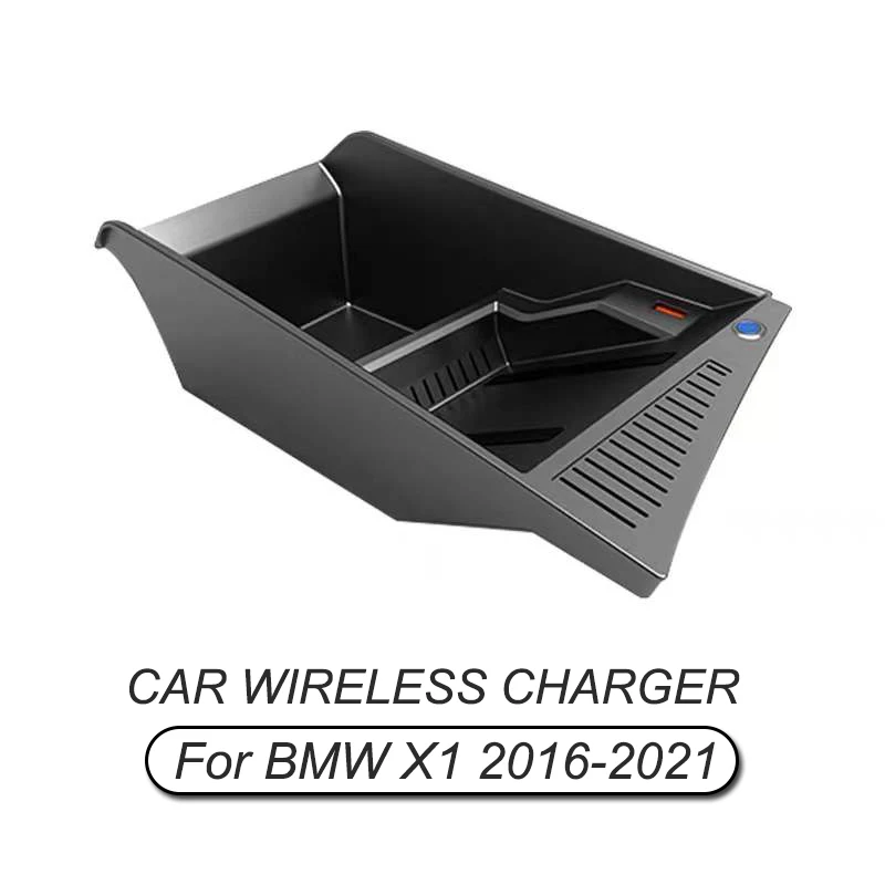 

15W Car QI Wireless Charger For BMW X1 F48 Mobile Phone Fast Charging Board 12V Storage Box Auto Accessories 2016-2021