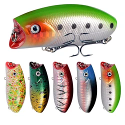 1pcs Fishing Lures 5.5cm 10.5g Floating Popper Bait 5 Color Hard Bait Artificial Wobblers Plastic Fishing Tackle with 6# Hooks