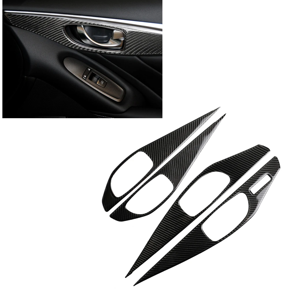 

Carbon Fiber Inner Door Panel Trim Cover Fit For Infiniti Q50 2014+