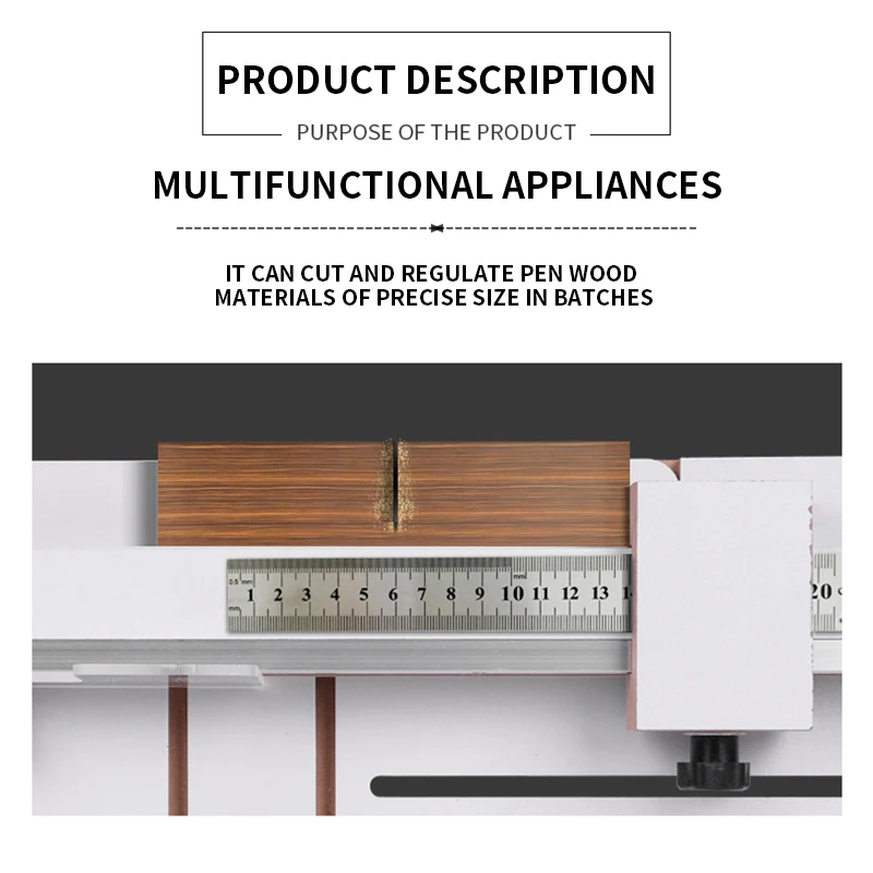Band saw pusher, pen material cutting table, cut-to-length rule, square pusher, pen-making auxiliary tools