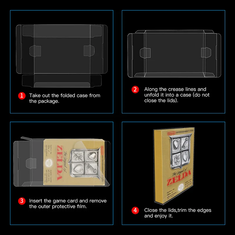 10 قطعة/الوحدة PET البلاستيك خرطوشة لعبة صندوق حامي كم ل NES نينتندو نظام الترفيه CIB لعبة