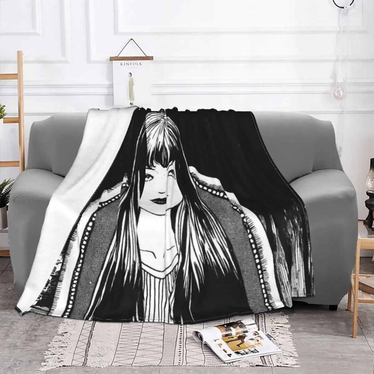 The Horrifying Junji Ito's Tomie Manga Blankets Fleece Decoration Ultra-Soft Throw Blankets for Bedding Bedroom Plush Thin Quilt