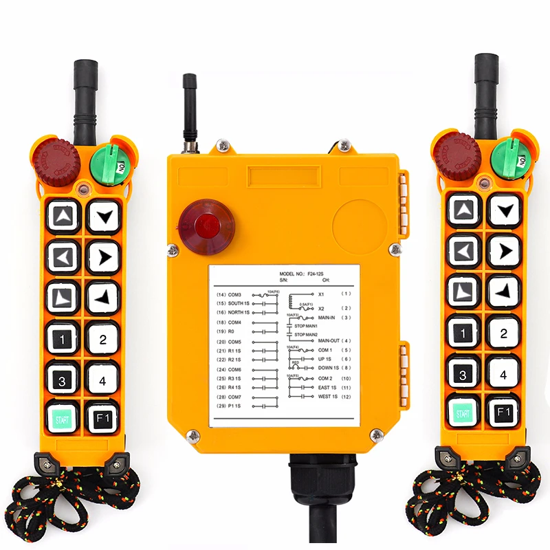 F24-12S controlador remoto Industrial elevador grúa 2 transmisores + 1 receptor 380V 220V 36V 24V 48V