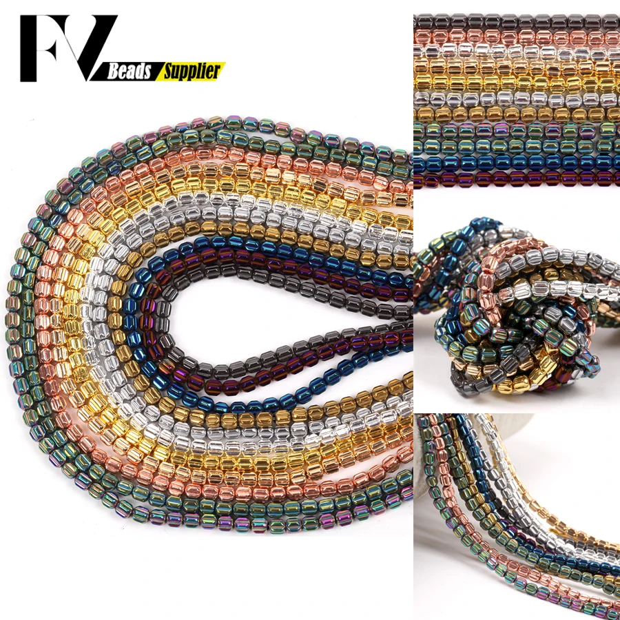 Natural Pumpkin Shape Hematite Beads Colorful Water-plated Electroplated Beads For Jewelry Making Diy Necklace Bracelet