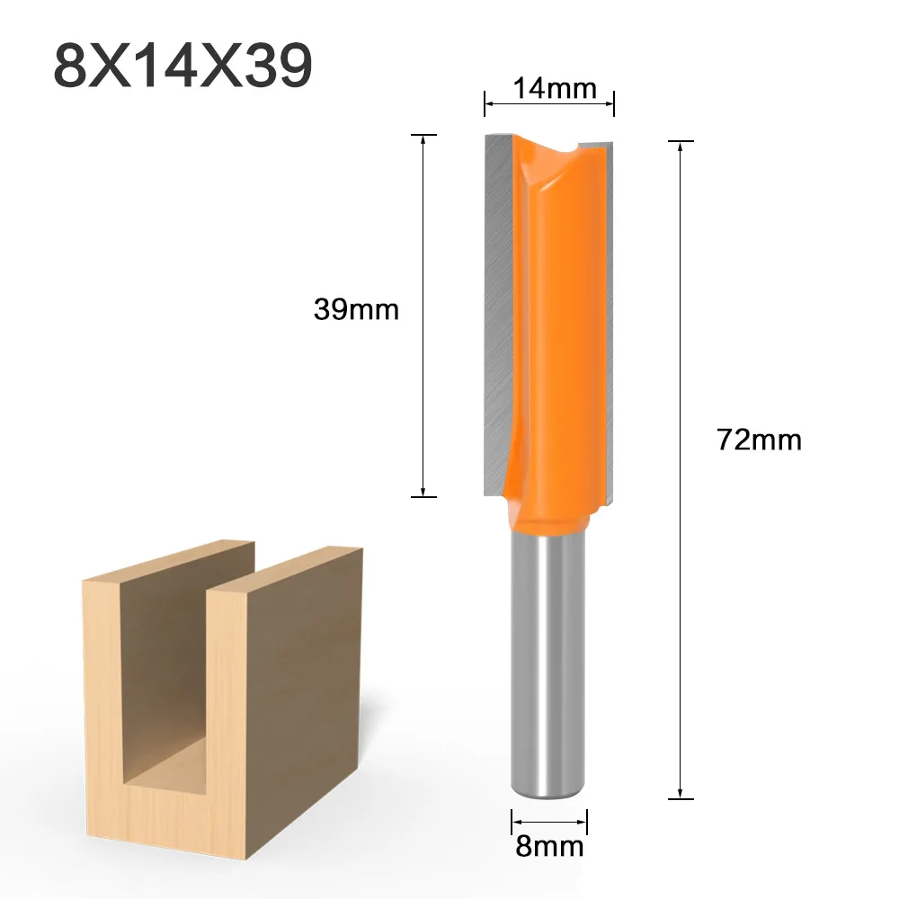 8mm Shank The diameter of 14 16 Double Flute Straight Bit Milling Cutter for Wood Tungsten Carbide Router Bit Woodwork Tool