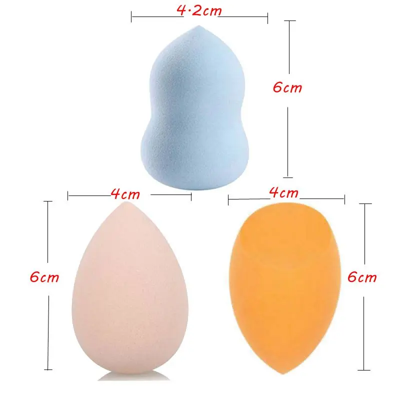 1-3 PCS Makeup Sponges Makeup Beauty Foundation Blender Sponge for Liquid Creams Powders Face Cosmetics Multi-color 40X60mm