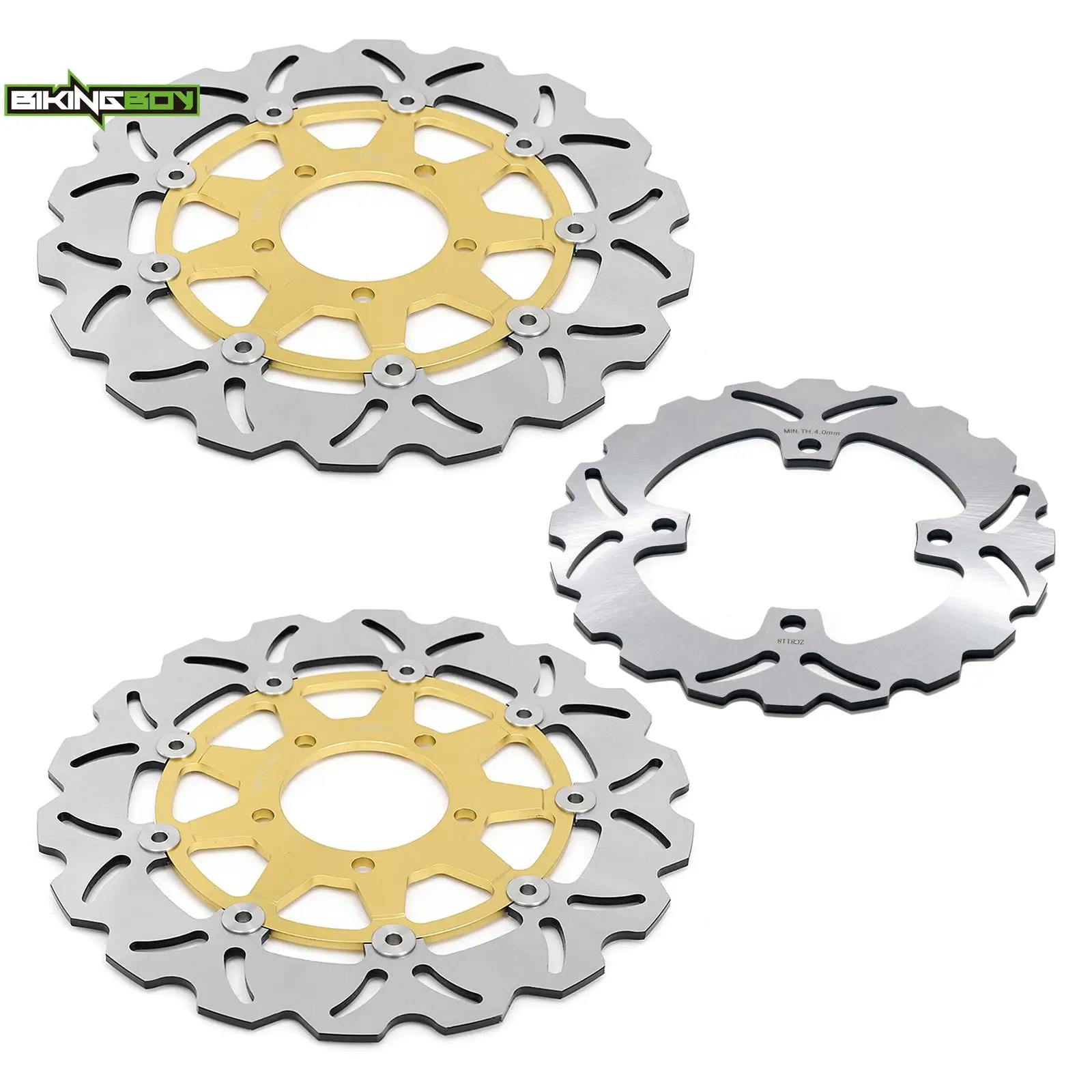 Front Rear Brake Discs Rotor Ninja ZX6R 636 / ABS 19-23 ZX10R / ABS 08 09 10 11 12 13 14 15 16 17 18 19 20 21 22 23 ZX10RR 17-23