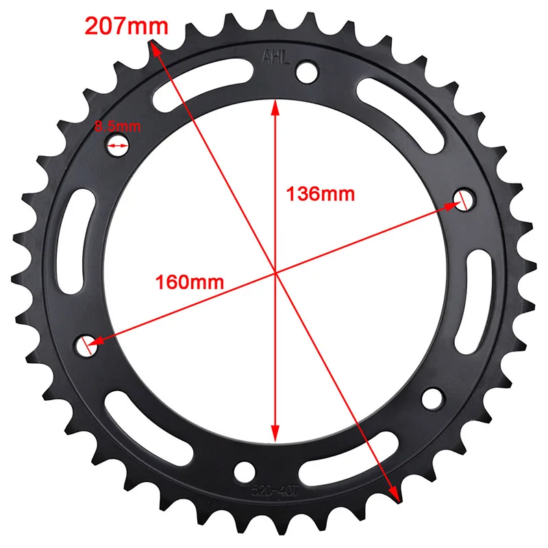 AHL Motorcycle 520 40T 45T Rear Sprocket Gear Chain Wheel For BMW F650 Funduro F650GS F650ST Strada G310GS G310R G650GS Sertao