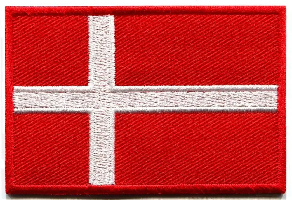 

Flag of Denmark Danish Danes Europe Vikings applique iron-on patch new
