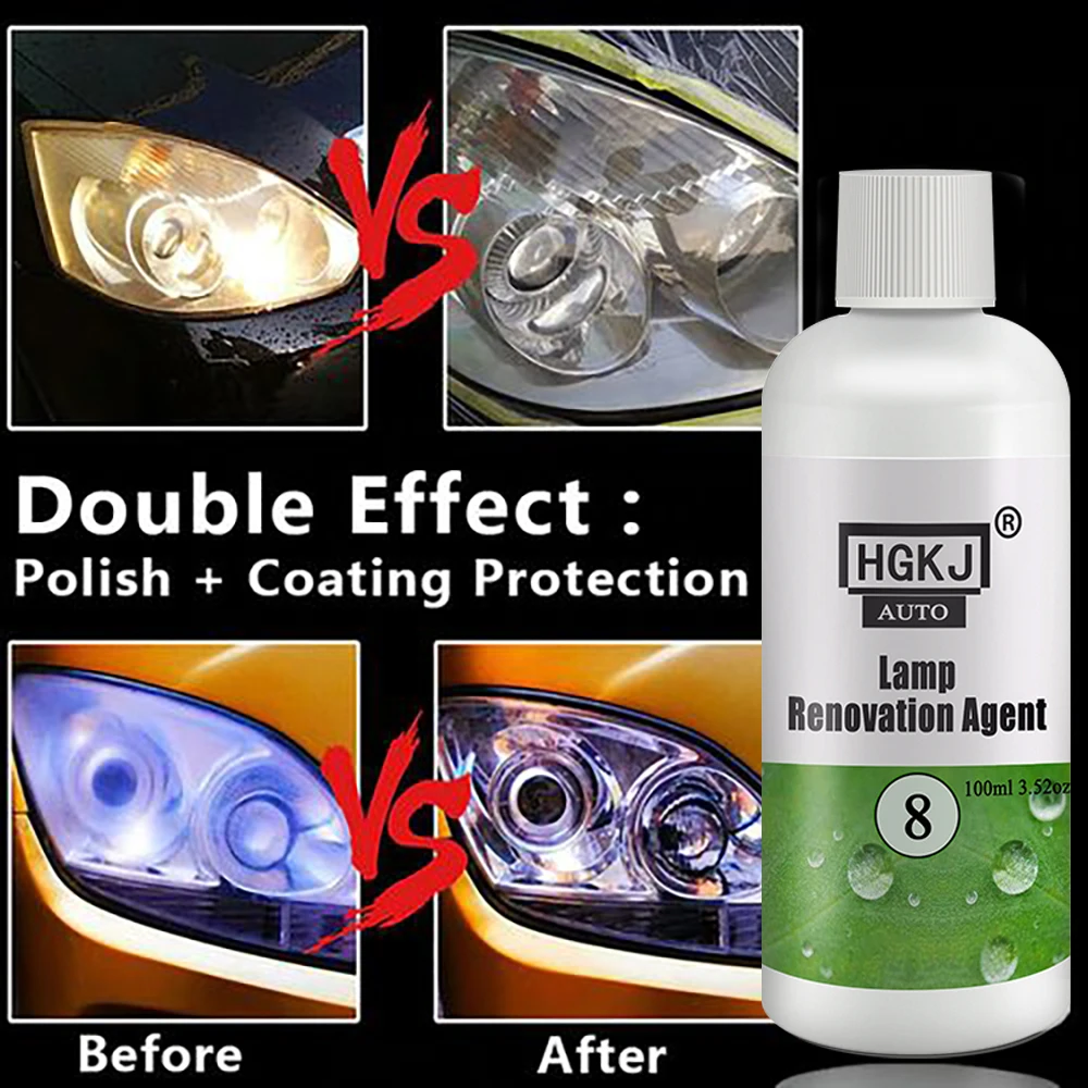 Headlight Headlamp Polish Restoration Kit Lamp Renovation Agent Auto Long Lasting Protection Oxidation Liquid for Car HGKJ 8