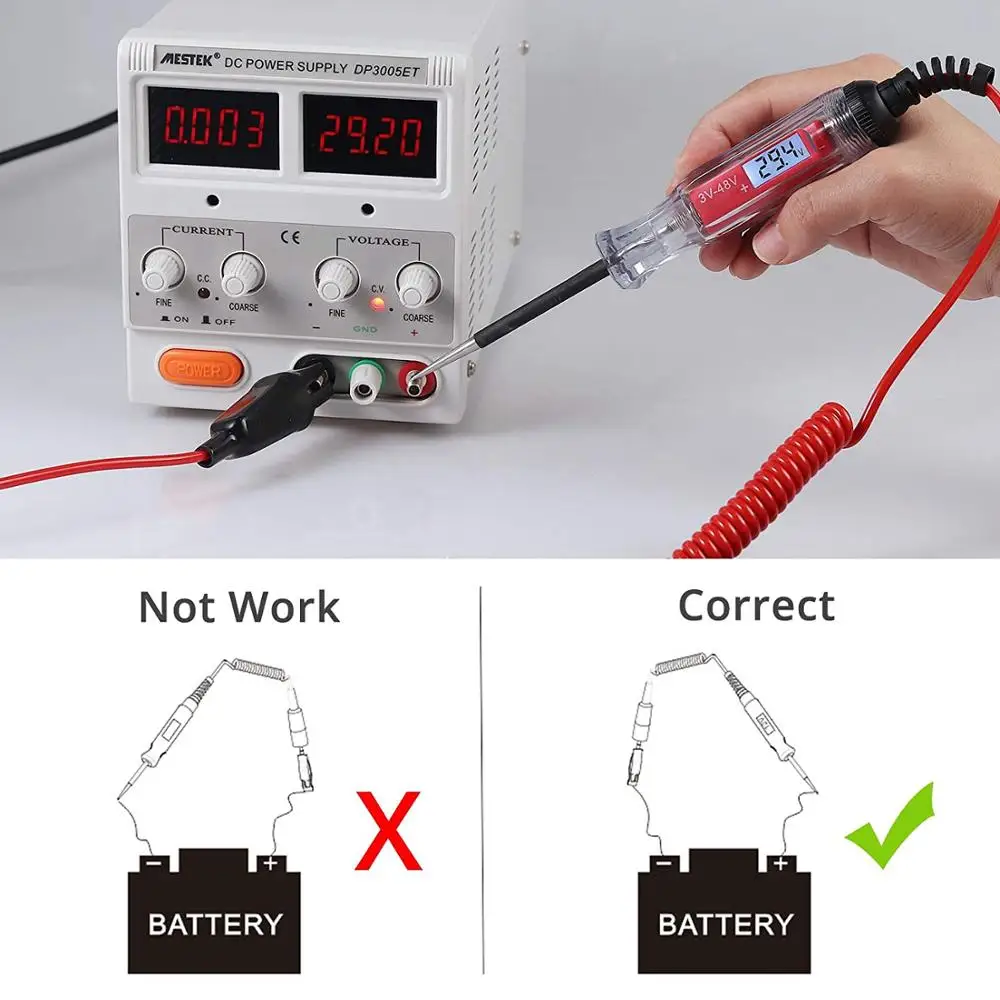 Universal 3-48V Digital Power Probe Multi Function Fuse Line Battery Voltage Circuit Test Pen Electroscope Automotive Scanner