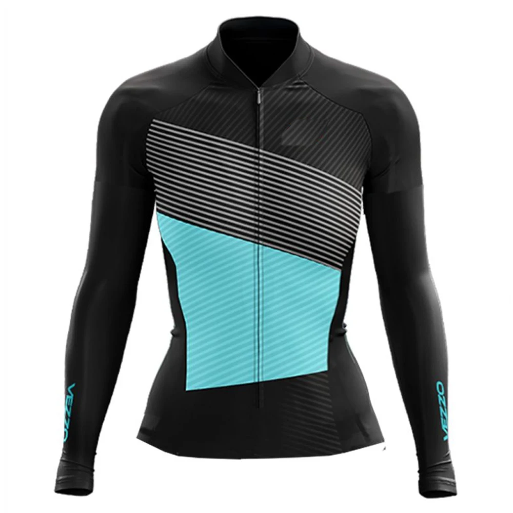 

2021 VEZZO Women's Long Sleeve Jersey Bike Clothing Ropa Ciclismo Road Bicycling Shirt MTB Go Pro Team Uniform Breathable Summer