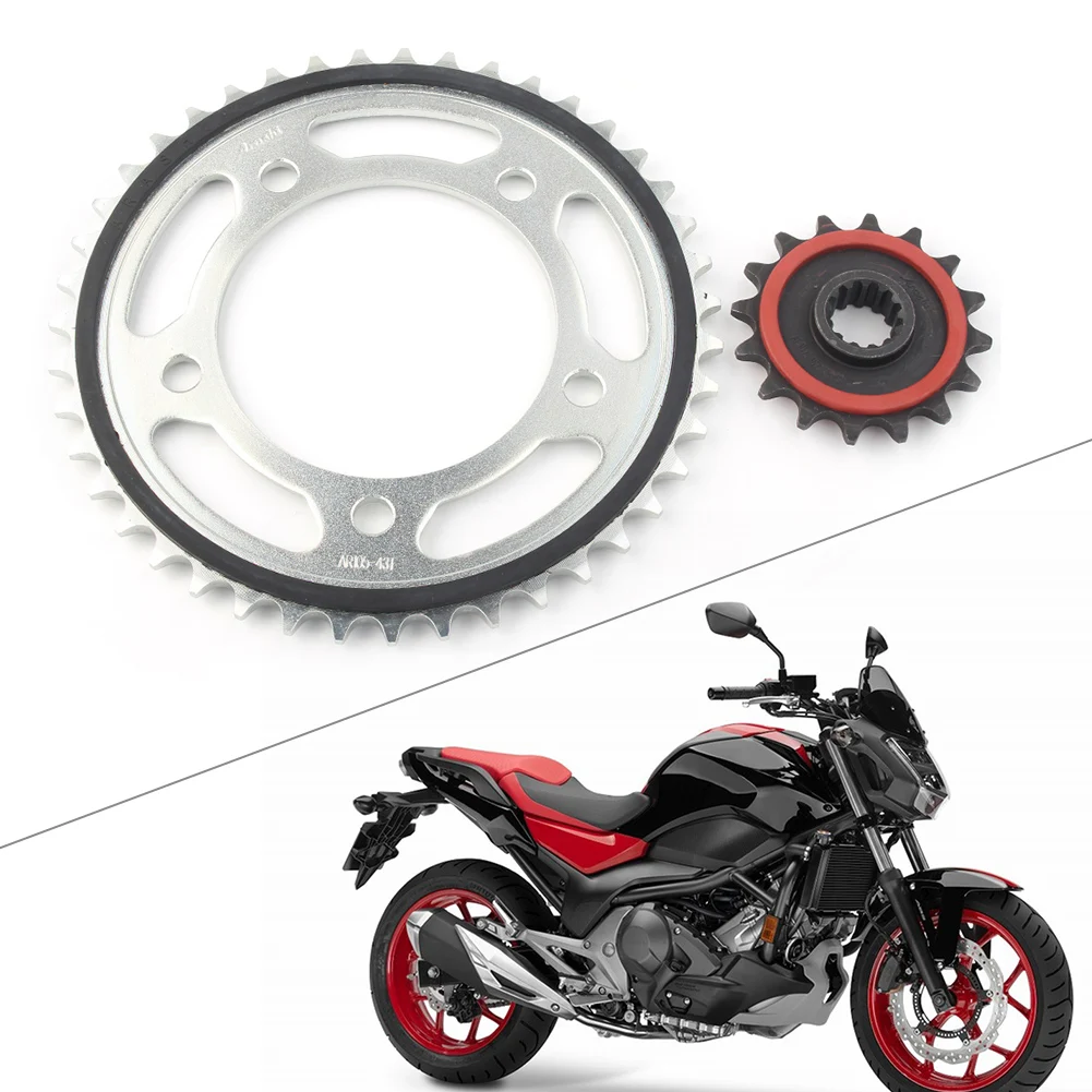 

2Pcs Motorcycle 16T Front Sprocket & Rear Motor Engine Chain Drive Sprocket 43T For HONDA NC700 2012 2013 2014 2015