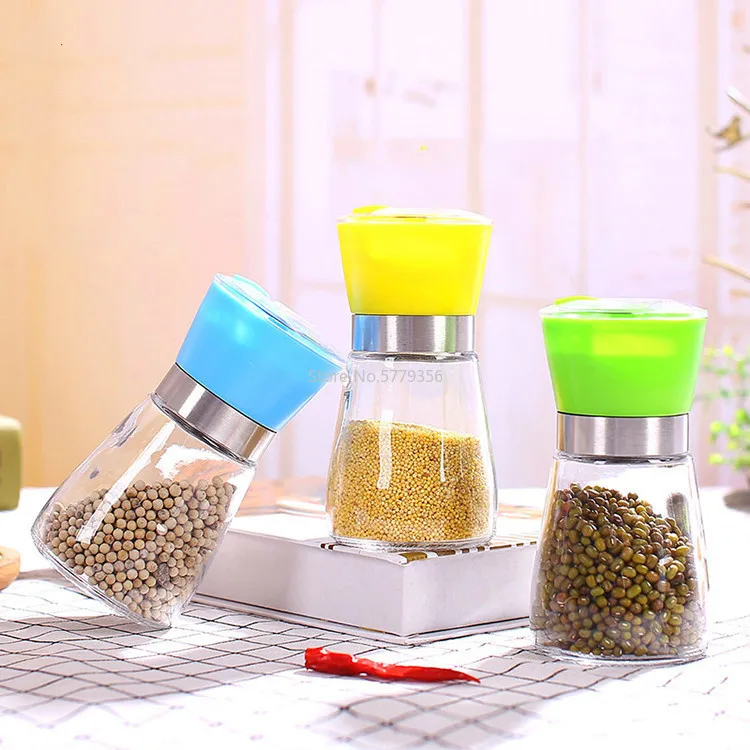 New Style Black Pepper Grinder Manual Grinder Bottle Universal Seasoning Bottle Glass Ceramic Core Pepper Grinder