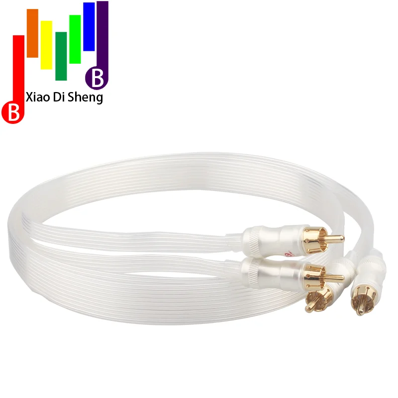 Hifi silver plated cable Blue white Heven king snake Gold Plated RCA  RCA Plug Cable HIFI 2RCA TO 2RCA Cable