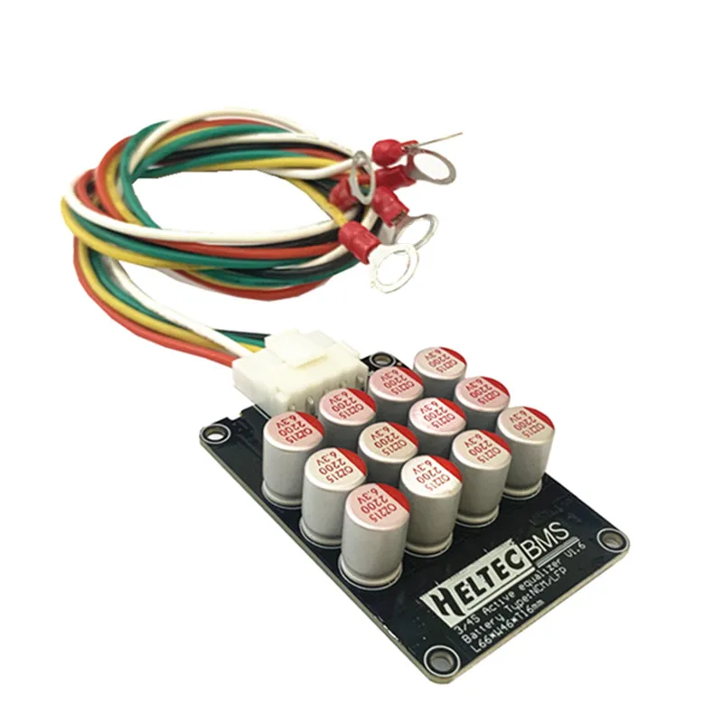 グループ全体バランサ 3s 4s 5AアクティブバランサコンデンサアクティブイコライザーLifepo4 リチウムリポRV1-8 銅ノーズワイヤーコネクタ