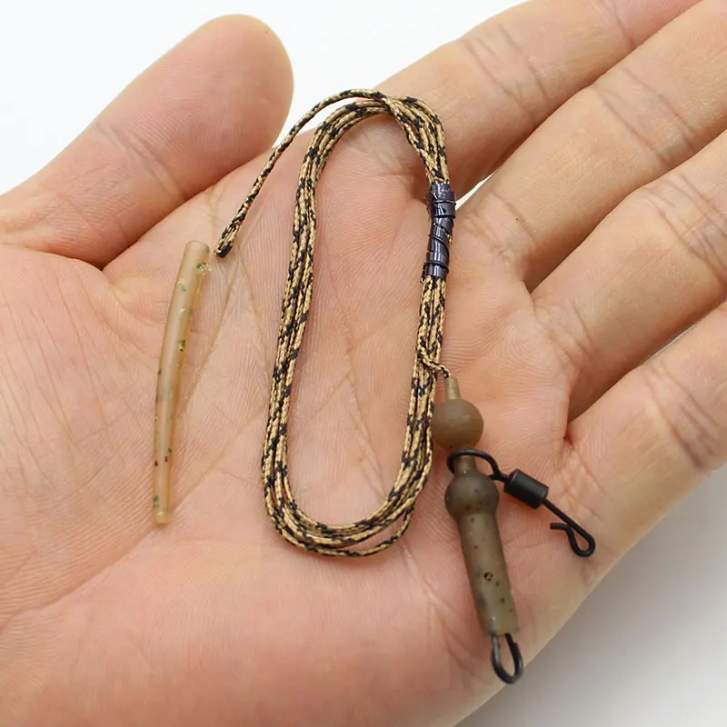 2 Sets Ready Tied Carp Rigs Leaders Connect Hair Rigs Ready Made Boilie Tied Carp Fishing Hook Size Fishing Tackle Accessories