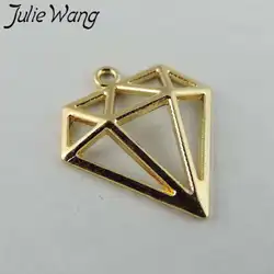 40PCS Hollow Triangle Charms KC Gold Color Geometric Zinc Alloy Pendant Necklace Bracelet Jewelry Making Accessory