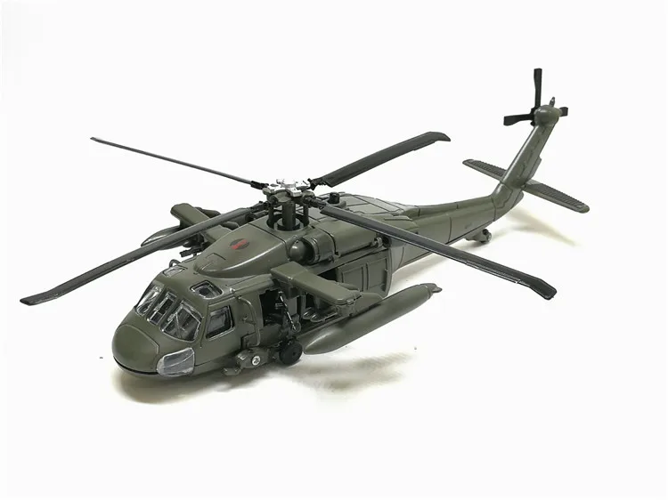 Hot Alloy Diecast Black Hawk Armed Helicopter Fighter Model With Sound &Light Pull Back For Kids Toys With Box