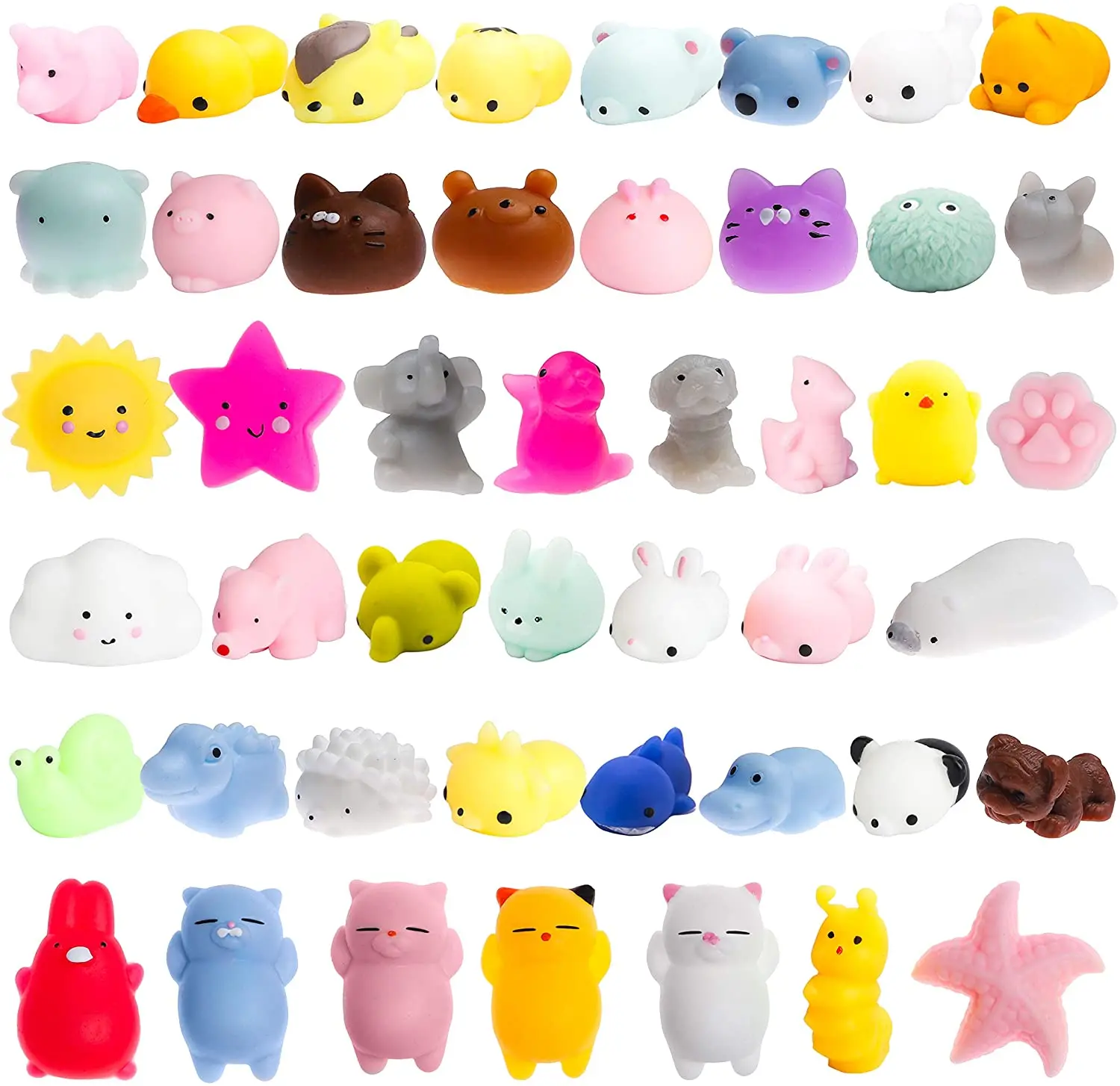 

60 Pcs Kawaii Squishies Mochi Anima Squishy Toys for Kids Party Favors Mini Stress Relief Toys for Birthday Gift Classroom Prize