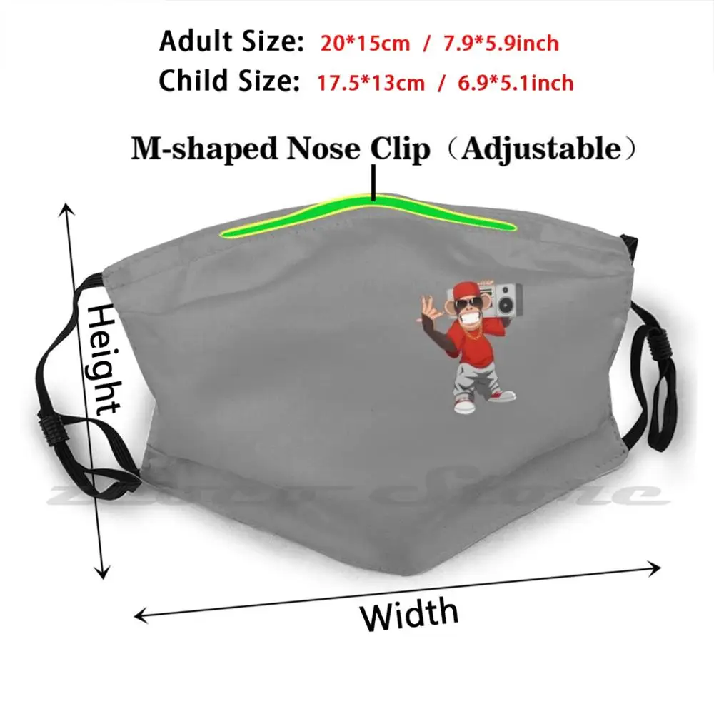 Шимпанзе искусственная маска в стиле хип-хоп ткань моющаяся лампа 2,5 взрослые дети шимпанзе Gorilla хип-хоп забавные животные