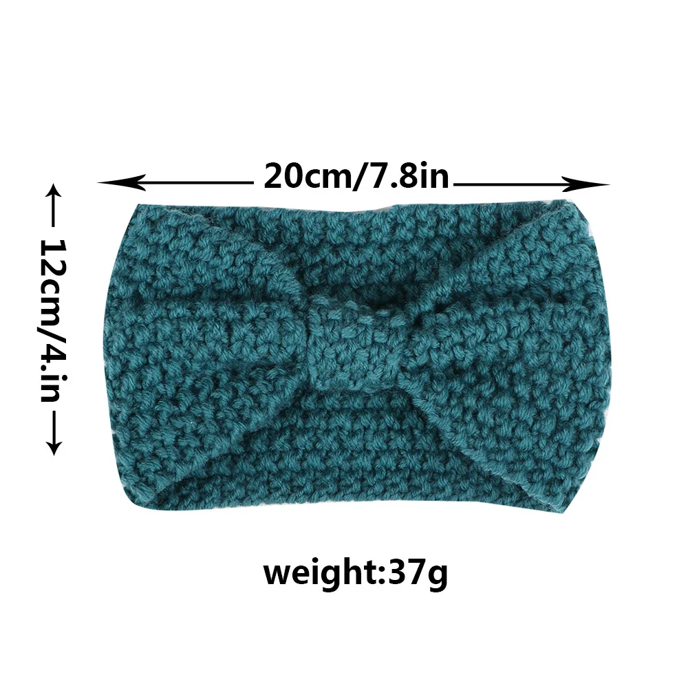 Fine Winter Wool Knit Bow Headbands for Women Girl Wide Cross Knot Hairband Warm Bandanas Turban Ladies Vintage Hair Accessories