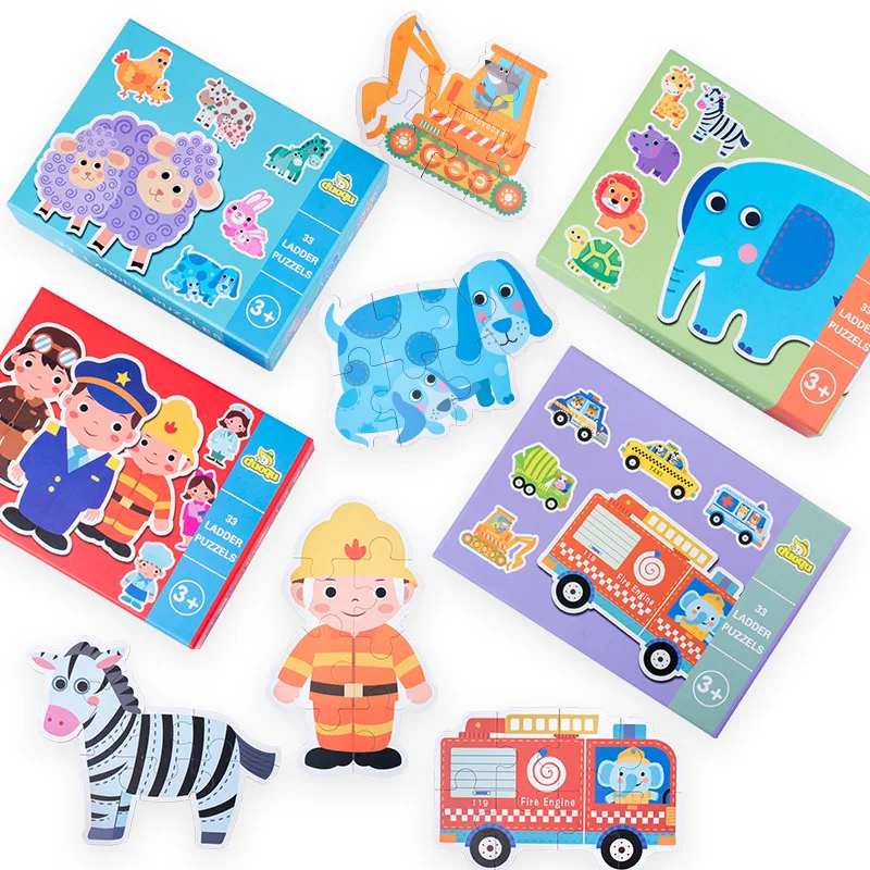 

Children Cartoon Animal Traffic Big Size Puzzle Baby Wooden Puzzle Kids Enlightenment Educational Puzzle Toy