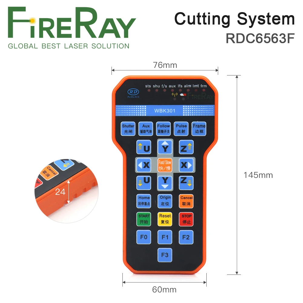 FireRay Ruida RDC6563F Standalone Fiber Laser Cutting Controller Use for Laser Below 1500W Machine