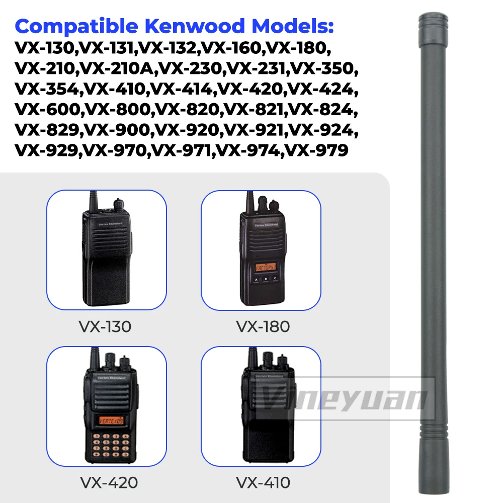 Imagem -06 - Padrão Stubby Alto Ganho Cobre Núcleo Vhf 136174mhz Antena para Vertex Rádios Portáteis Vx-160 Vx-180 Vx231 Vx350 Walkie 10 Pcs