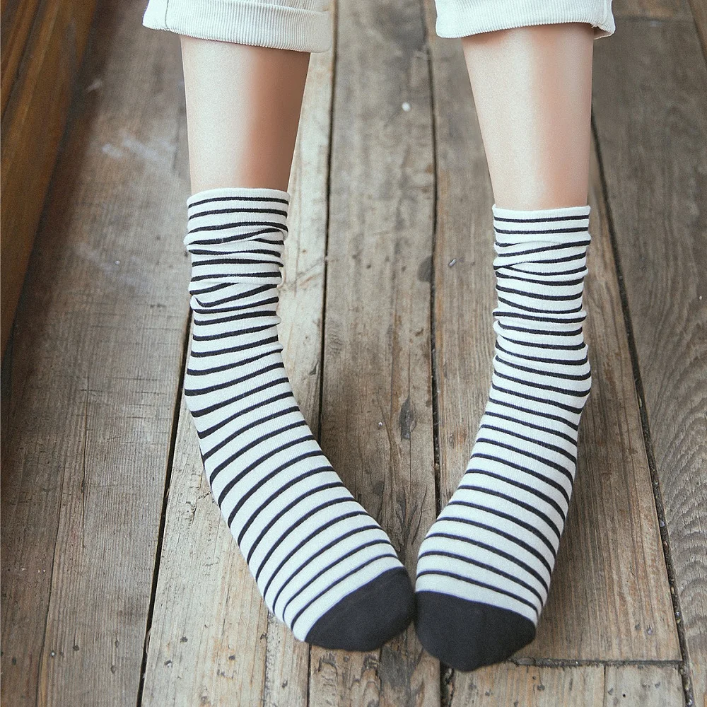 Women Socks New Autumn Winter Fashion Harajuku Colorful Striped Socks Cotton Thick Warm Long Funny Crew Sock Korean Style Meias