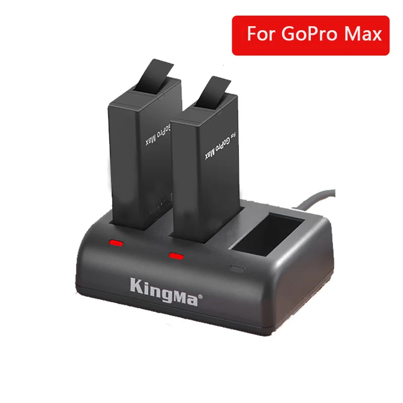 Go Pro 2PCS 1400mAh Battery + Type-c port Charger for Gopro Hero Max action 360 Panoramic camera Accessories