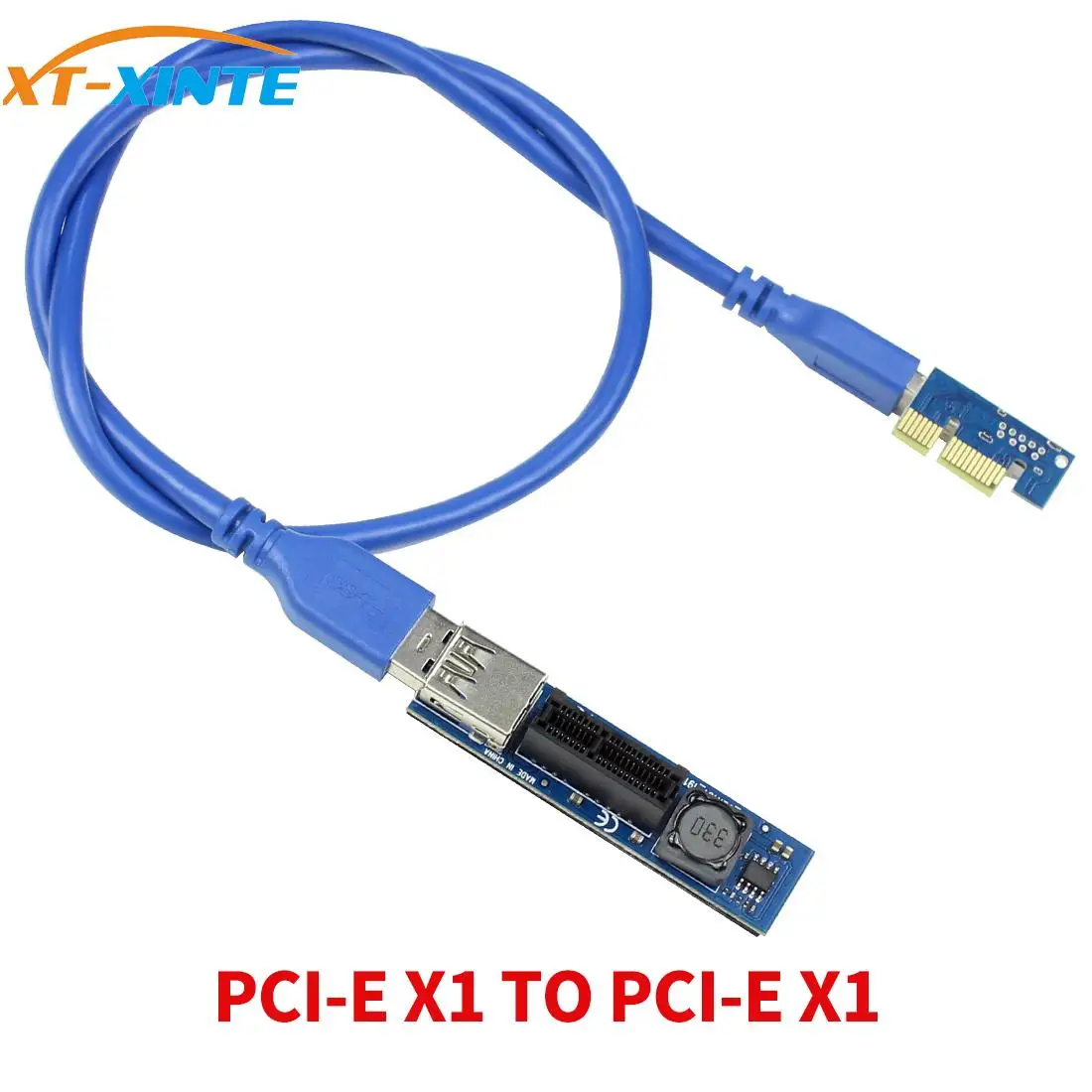 PCI-E 1X to X1 Extender Adapter USB 3.0 Cable SATA Power PCI Express Extender for PC Motherboard PCIE X1 Slot Riser Add On Card