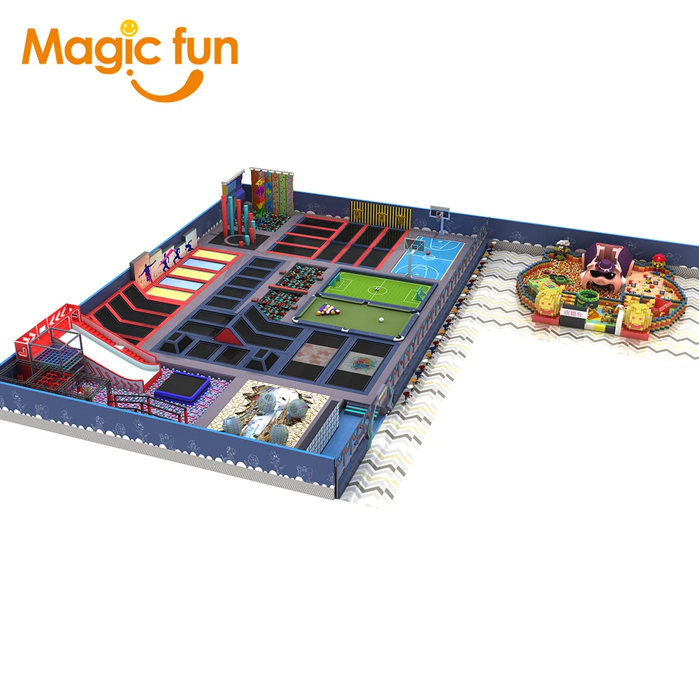 Customize Giant Multinational Leisure Park Children's indoor playground with Trampoline park