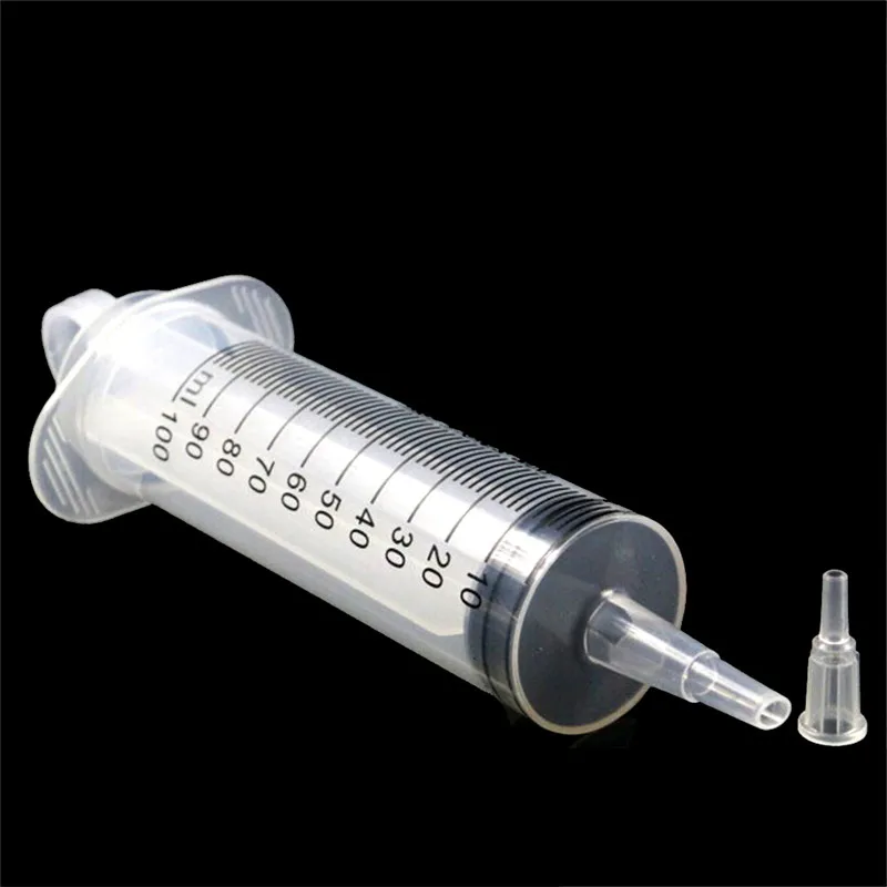 100mlPlastic Riutilizzabile Grande Grande Coltura Idroponica Nutrienti Sterile Salute di Misura Strumenti Siringa di Gatto Alimentazione Acc