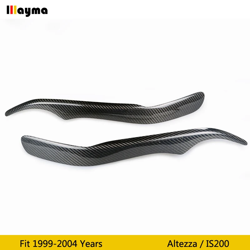 Carbon Fiber Car Headlight Eyebrow Cover Trim Sticker Head Lamp Eyelid For Lexus IS200 IS300 Altezza 1999 - 2004 2pcs