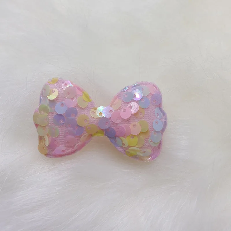 42 Stück/Set, 6 x 3,5 cm, glitzernde Pailletten-Schleifen, gepolsterte Applikationen zum Selbermachen von Haarreif-Accessoires und für Bastelarbeiten, Nähzubehör für Kleidung. – Detail 2