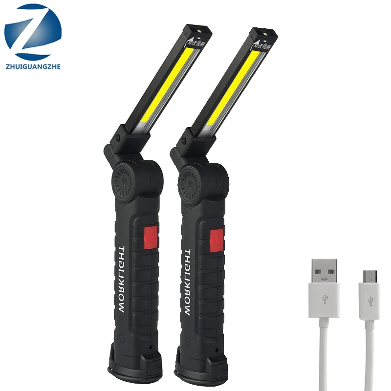 usb recarregavel com built in bateria conjunto multi funcao dobravel trabalho luz cob led acampamento tocha lanterna lampada ima 01