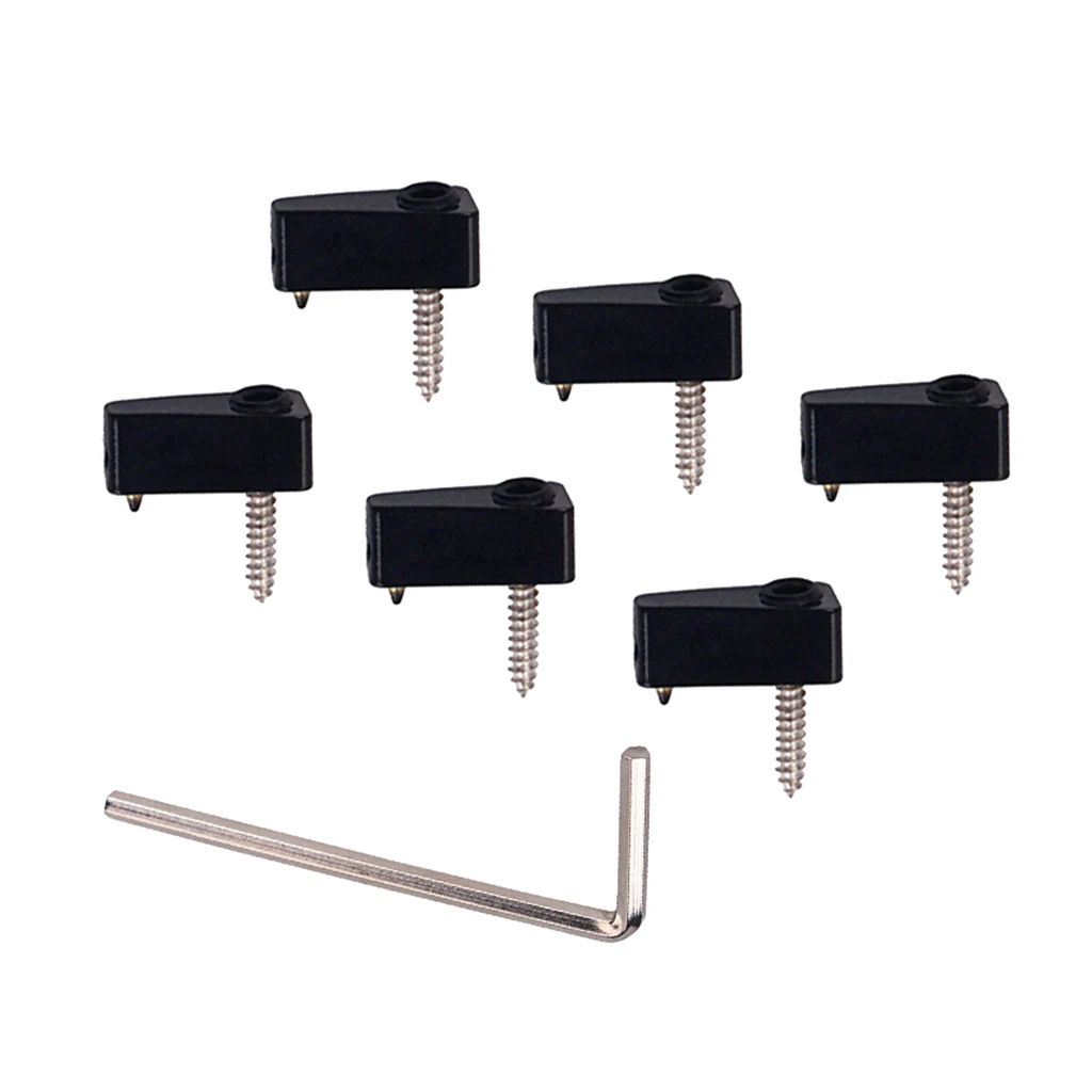 6pcs/set 3/4/5/6/7/8 String Locking Nut Headless For Electric Bass Guitar Electric Headless Bass String Nut String Locking Nut