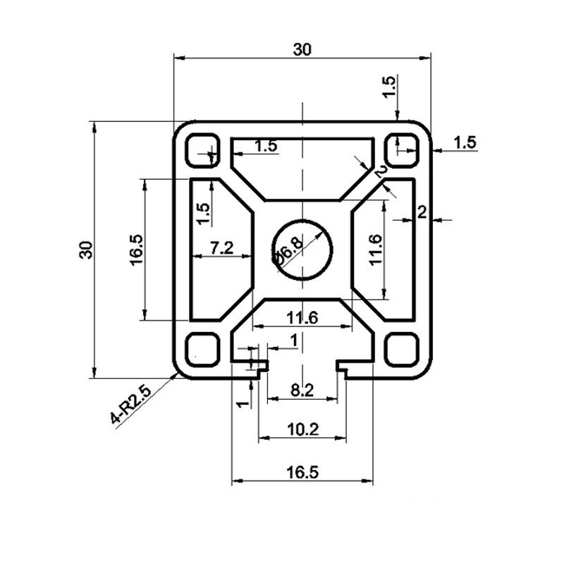 Perfil de aluminio anodizado para máquina de grabado láser CNC, marco de extrusión de guías lineales, ranura en T, 3030 N3, 100-1200mm, 2 unidades