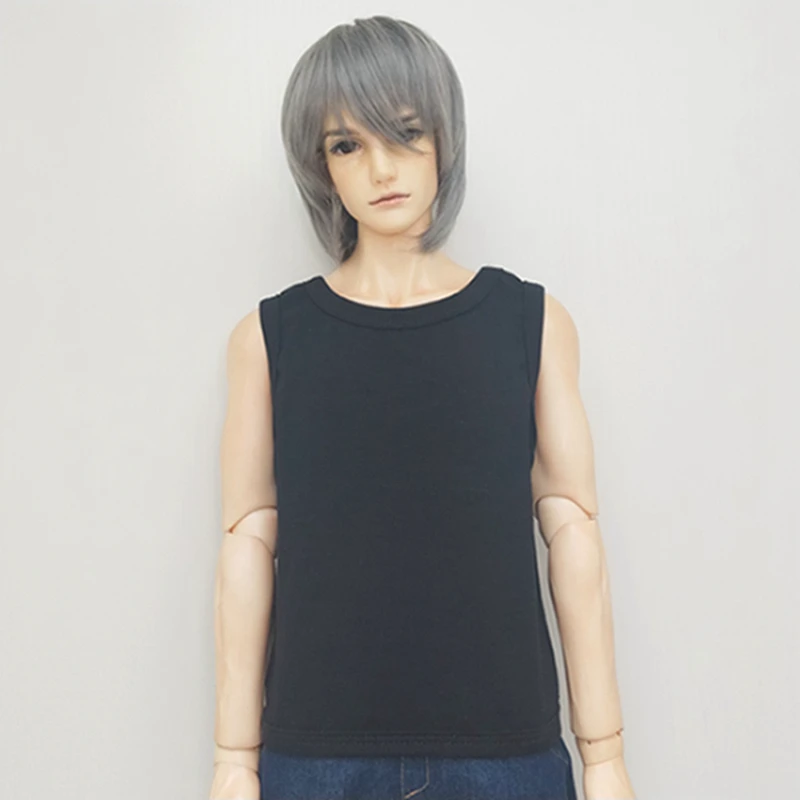 T02-X548-12  Doll clothes 1/3 1/4 bjd 1/6 dolls Accessories cotton Classic Sleeveless t-shirt white black color 1pcs